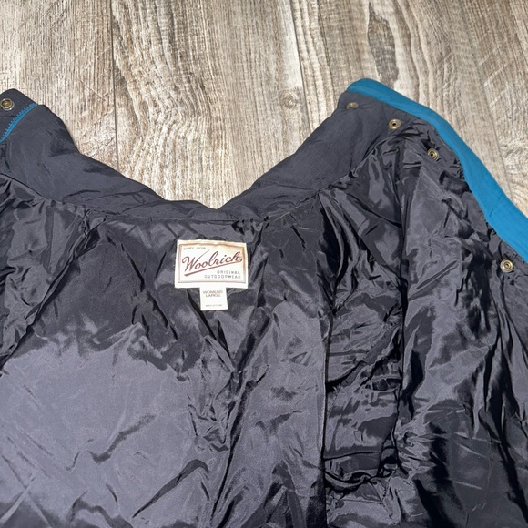 Vintage Woolrich teal pin striped puffer jacket ski coat parka 80s bomber - Picture 8 of 9